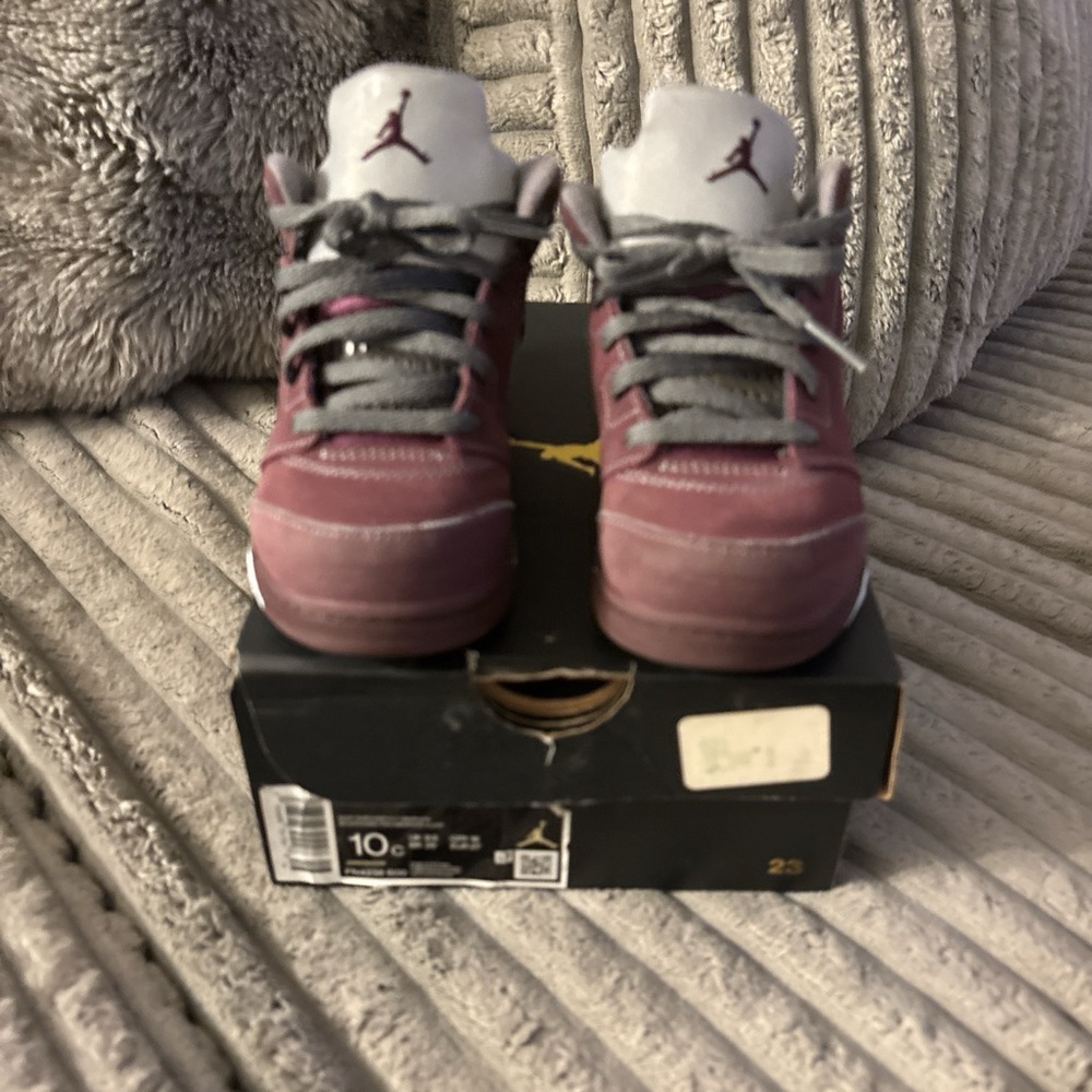 Jordan Kids Sneakers - Burgundy and Light Gray